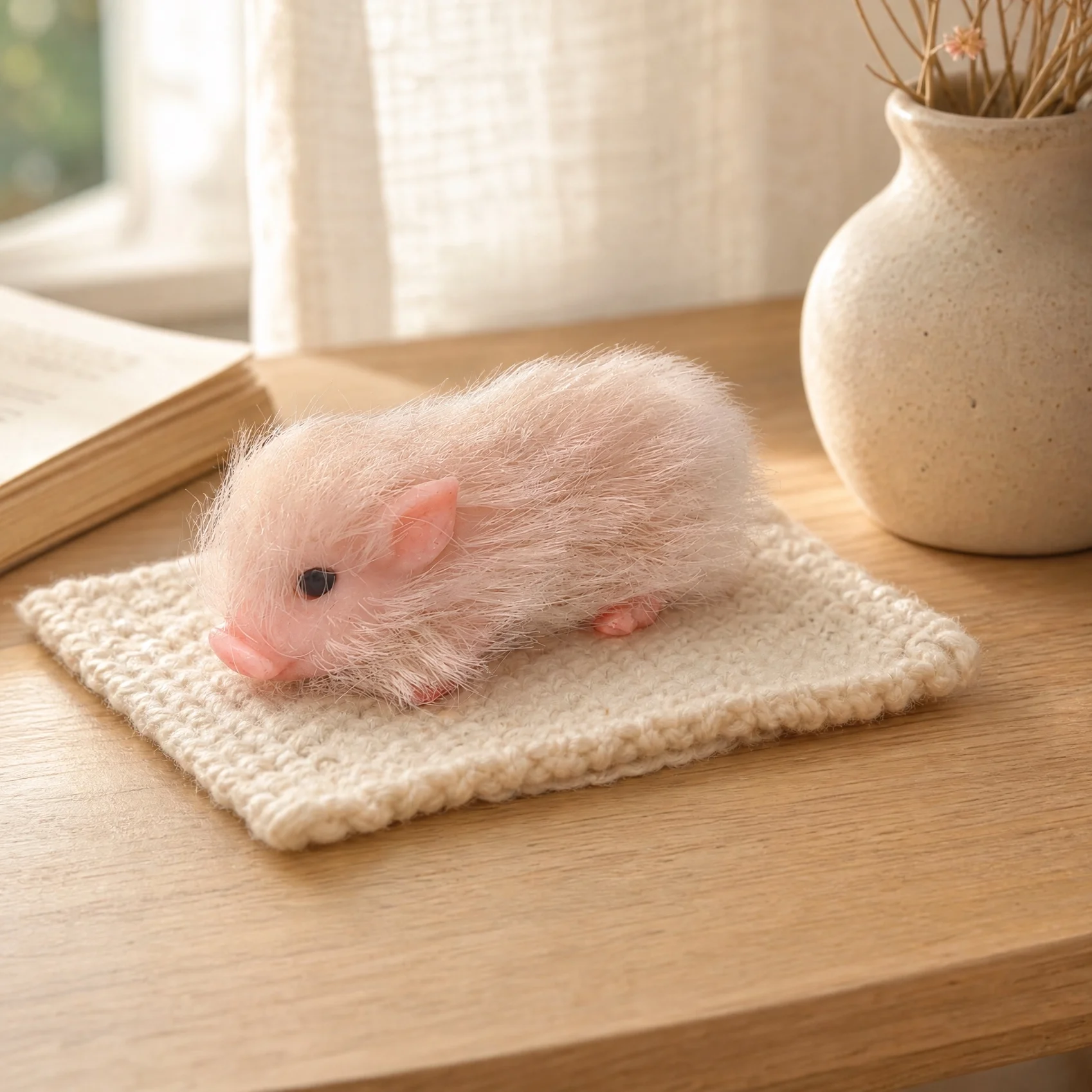 7cm Silicone Piglet Soft Cute Mini Realistic Animals with Accessories Lifelike Reborn Newborn Pig Doll Decompression Toy Gift