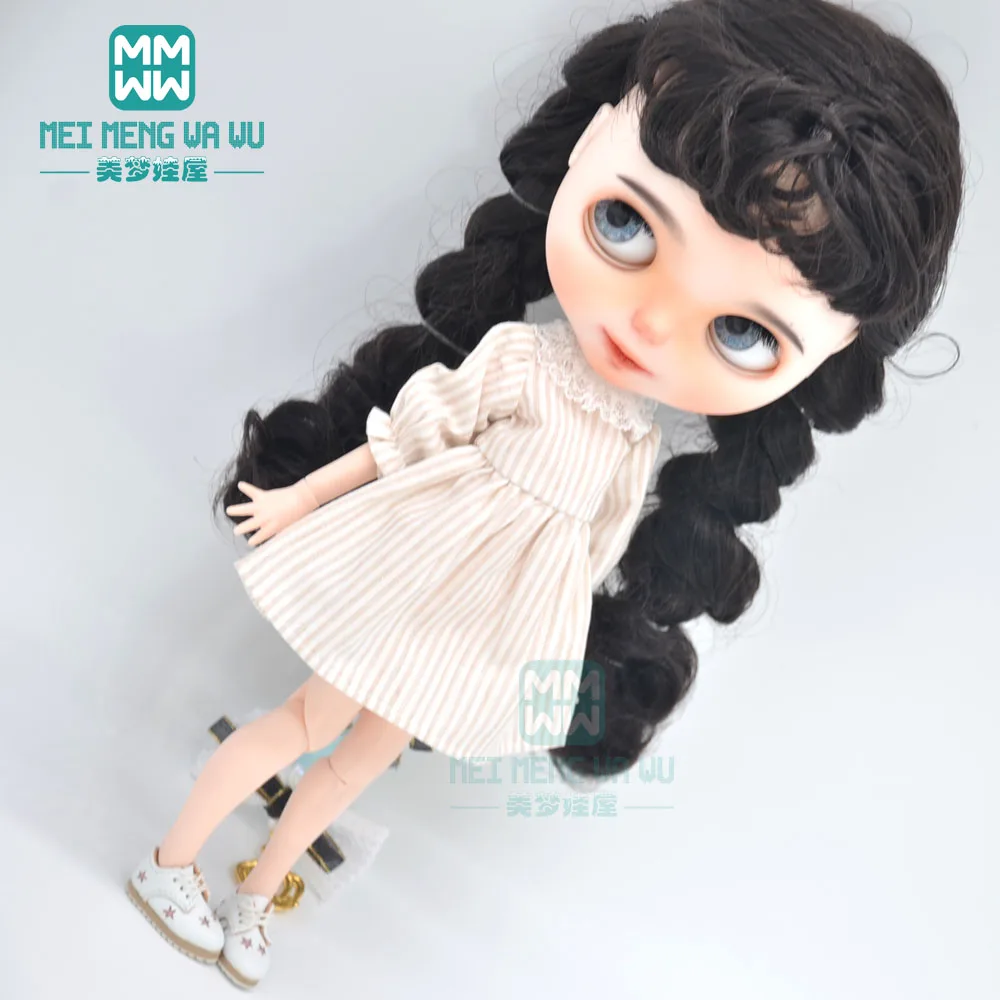 1pcs Blyth Doll Clothes Retro Dress, Plaid Skirt, Striped Lace Skirt for Blyth Azone OB23 OB24 1/6 Doll Accessories