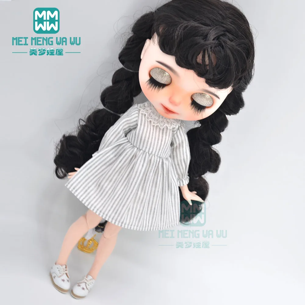 1pcs Blyth Doll Clothes Retro Dress, Plaid Skirt, Striped Lace Skirt for Blyth Azone OB23 OB24 1/6 Doll Accessories