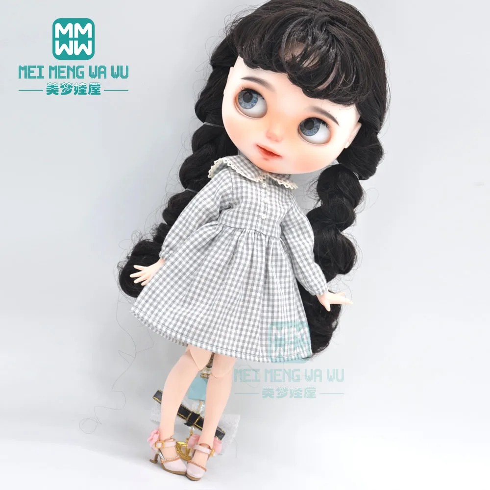 1pcs Blyth Doll Clothes Retro Dress, Plaid Skirt, Striped Lace Skirt for Blyth Azone OB23 OB24 1/6 Doll Accessories