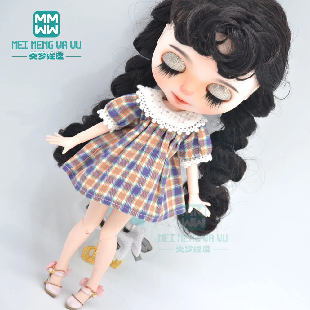 1pcs Blyth Doll Clothes Retro Dress, Plaid Skirt, Striped Lace Skirt for Blyth Azone OB23 OB24 1/6 Doll Accessories