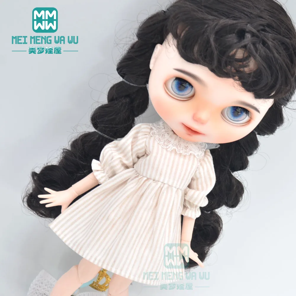 1pcs Blyth Doll Clothes Retro Dress, Plaid Skirt, Striped Lace Skirt for Blyth Azone OB23 OB24 1/6 Doll Accessories