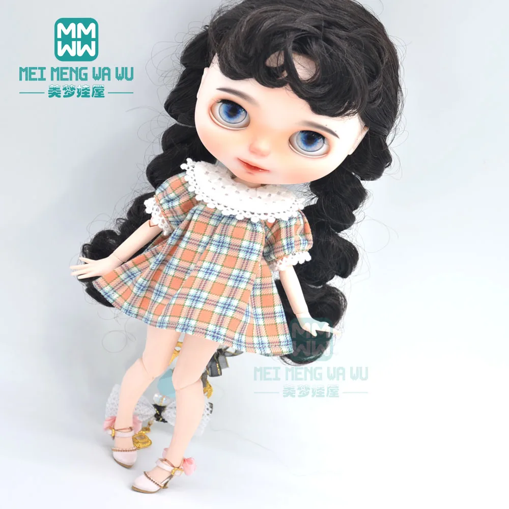 1pcs Blyth Doll Clothes Retro Dress, Plaid Skirt, Striped Lace Skirt for Blyth Azone OB23 OB24 1/6 Doll Accessories