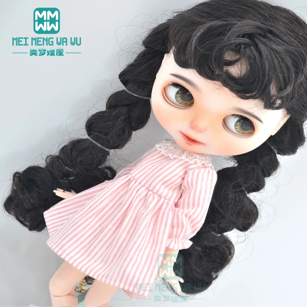 1pcs Blyth Doll Clothes Retro Dress, Plaid Skirt, Striped Lace Skirt for Blyth Azone OB23 OB24 1/6 Doll Accessories