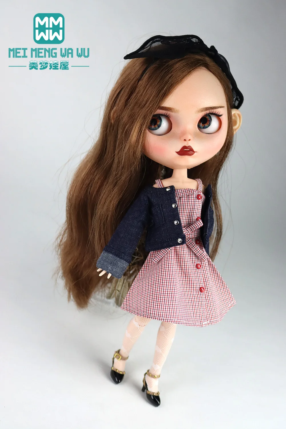 1pcs Blyth Doll Clothes Retro Dress, Plaid Skirt, Striped Lace Skirt for Blyth Azone OB23 OB24 1/6 Doll Accessories