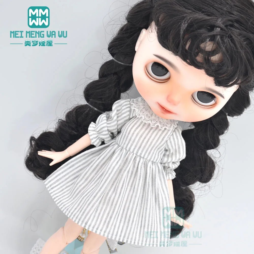 1pcs Blyth Doll Clothes Retro Dress, Plaid Skirt, Striped Lace Skirt for Blyth Azone OB23 OB24 1/6 Doll Accessories