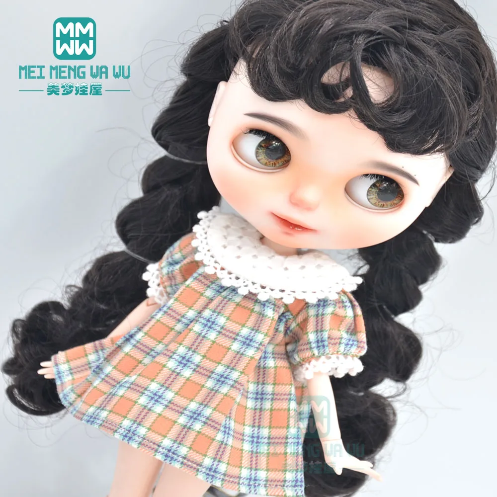 1pcs Blyth Doll Clothes Retro Dress, Plaid Skirt, Striped Lace Skirt for Blyth Azone OB23 OB24 1/6 Doll Accessories