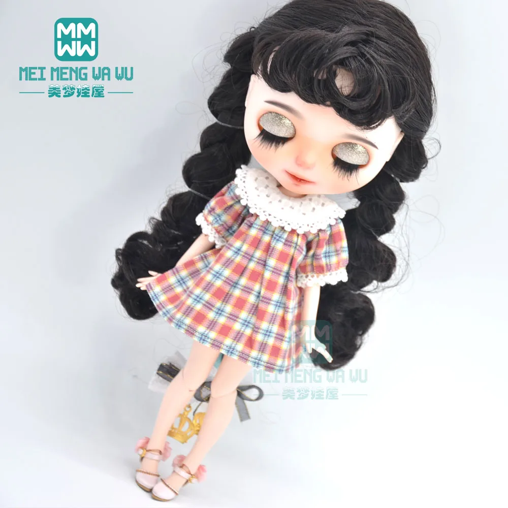 1pcs Blyth Doll Clothes Retro Dress, Plaid Skirt, Striped Lace Skirt for Blyth Azone OB23 OB24 1/6 Doll Accessories