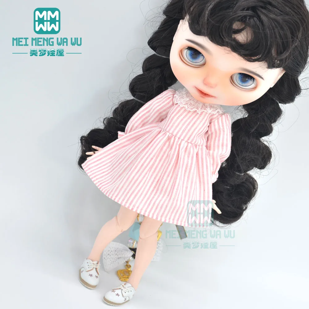 1pcs Blyth Doll Clothes Retro Dress, Plaid Skirt, Striped Lace Skirt for Blyth Azone OB23 OB24 1/6 Doll Accessories