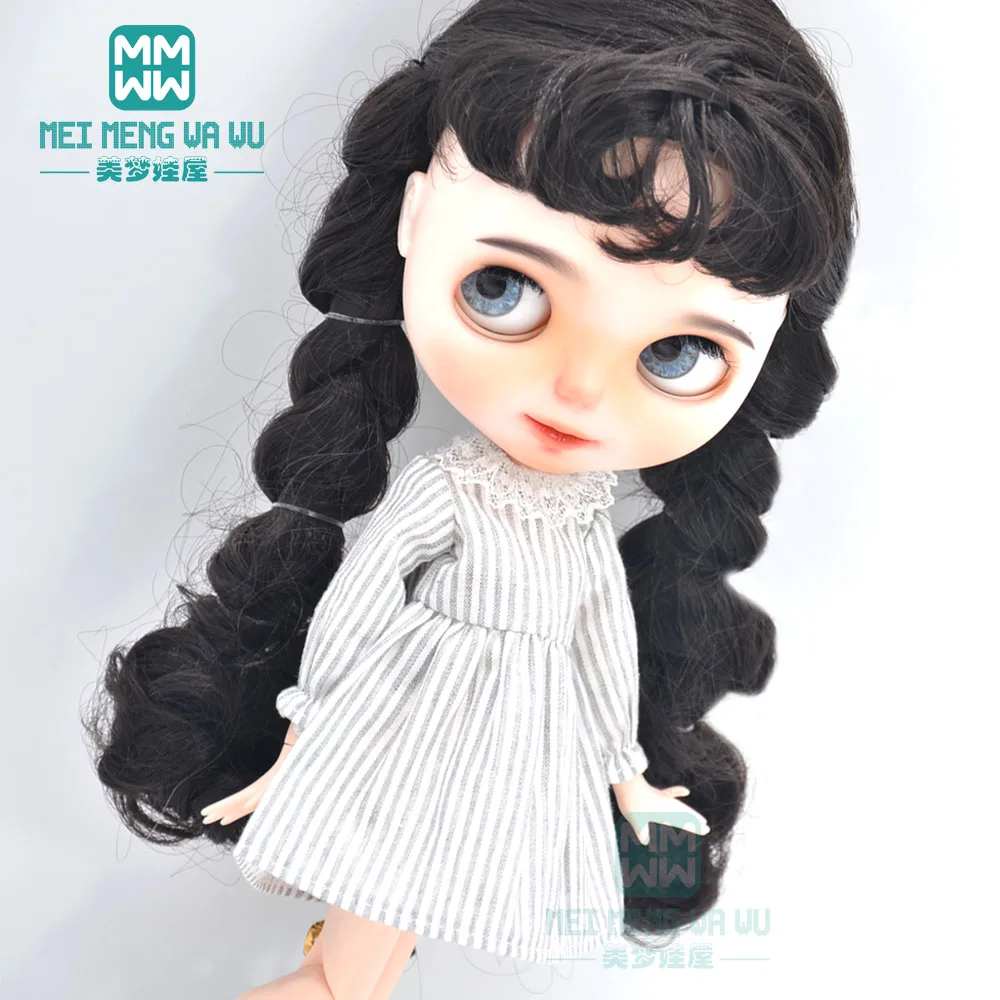 1pcs Blyth Doll Clothes Retro Dress, Plaid Skirt, Striped Lace Skirt for Blyth Azone OB23 OB24 1/6 Doll Accessories
