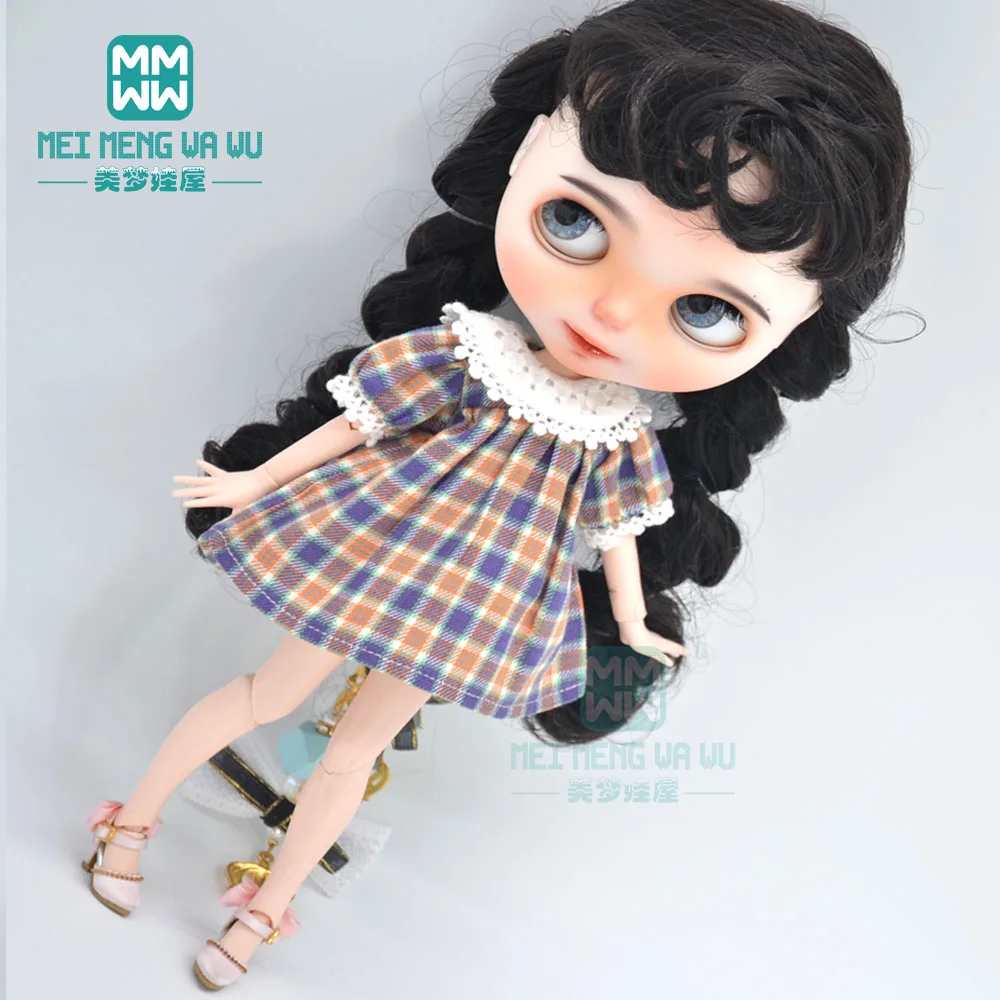 1pcs Blyth Doll Clothes Retro Dress, Plaid Skirt, Striped Lace Skirt for Blyth Azone OB23 OB24 1/6 Doll Accessories