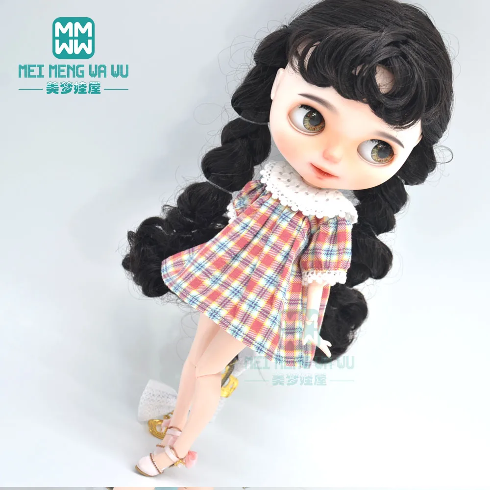 1pcs Blyth Doll Clothes Retro Dress, Plaid Skirt, Striped Lace Skirt for Blyth Azone OB23 OB24 1/6 Doll Accessories