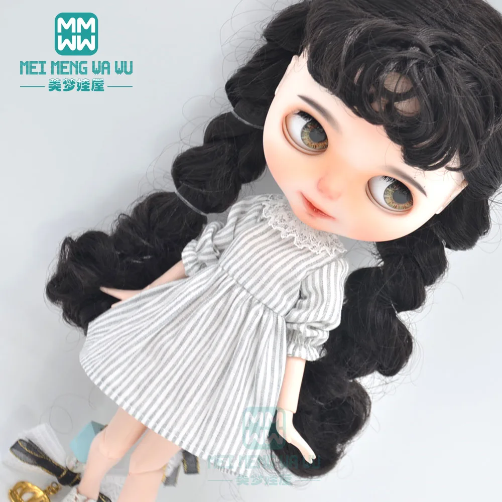 1pcs Blyth Doll Clothes Retro Dress, Plaid Skirt, Striped Lace Skirt for Blyth Azone OB23 OB24 1/6 Doll Accessories