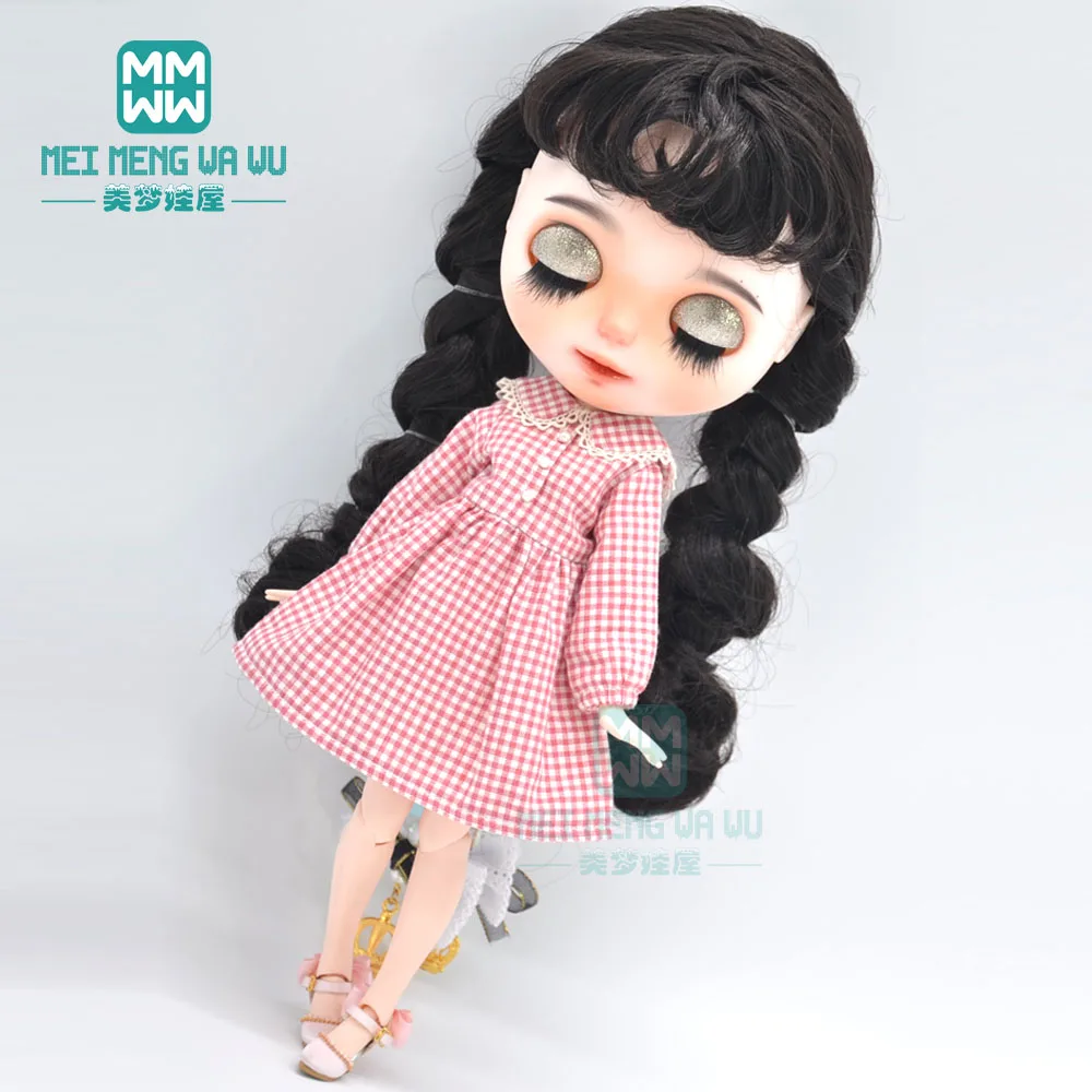 1pcs Blyth Doll Clothes Retro Dress, Plaid Skirt, Striped Lace Skirt for Blyth Azone OB23 OB24 1/6 Doll Accessories