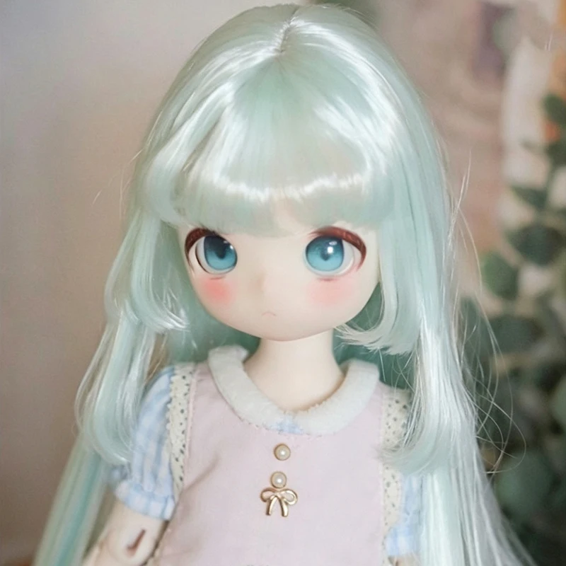 BJD Wig Cute Doll Accessory Headband SD Small Cloth Cotton Doll Straight Bangs DIY Doll Cross Dressing Wig Accessorie Makeup Toy