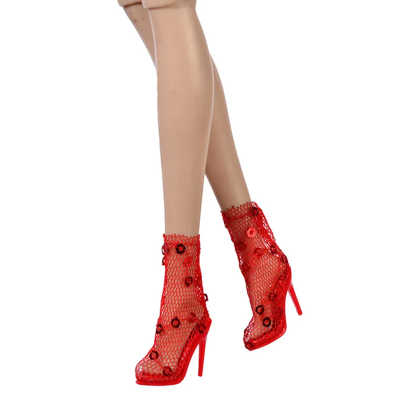 1/6 Doll Shoes Accessories Fashion Exquisite Sequin Ankle Boots / Elegant Knee-high Boots For FR Kissmela Babi Supermodel Doll