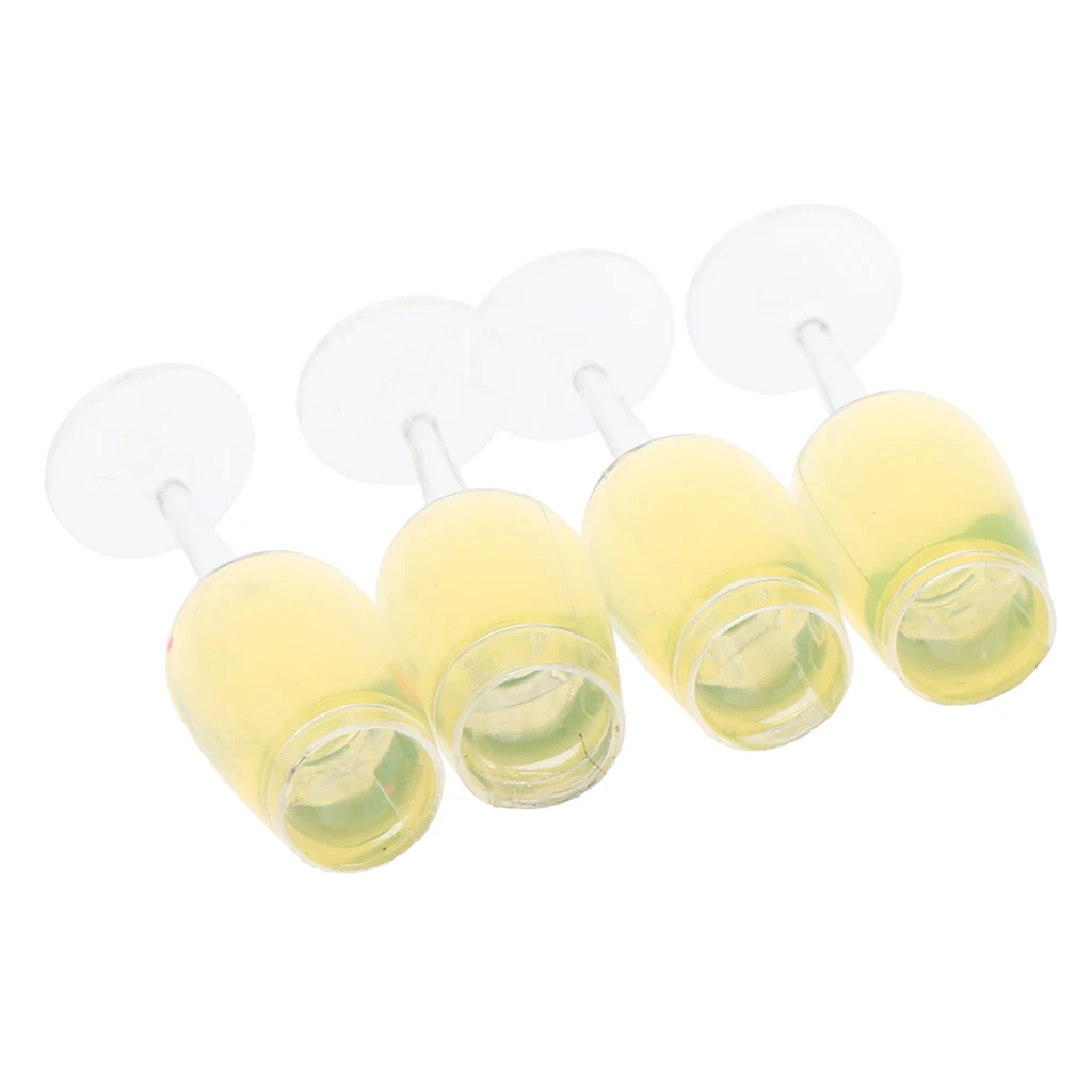 Dollhouse Miniature Champagne Wine Glasses for Doll Bar, Kitchen, Dining Room Decor (Pack of 4)