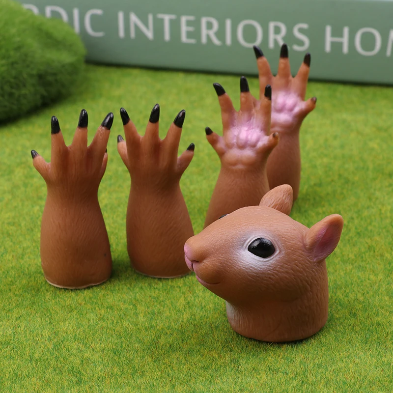(HB05)Squirrel Finger Hand Puppet Novelty Toys For Kids Birthday Party Cosplay Plaything Gift
