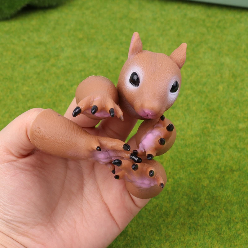(HB05)Squirrel Finger Hand Puppet Novelty Toys For Kids Birthday Party Cosplay Plaything Gift