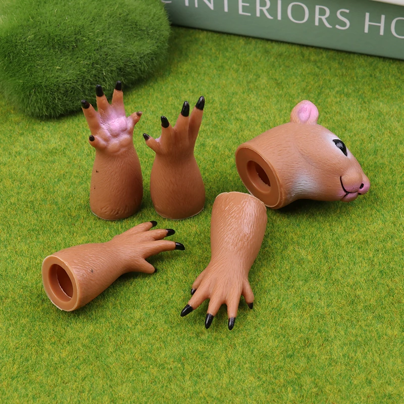 (HB05)Squirrel Finger Hand Puppet Novelty Toys For Kids Birthday Party Cosplay Plaything Gift