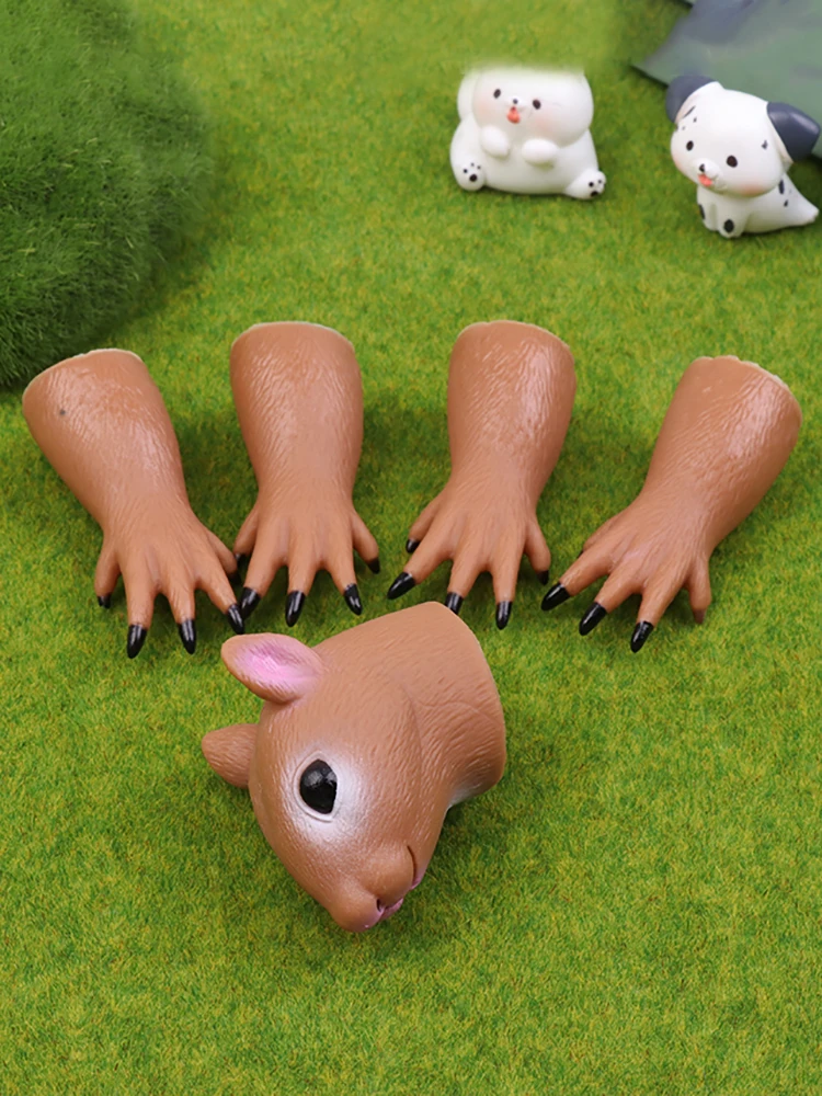 (HB05)Squirrel Finger Hand Puppet Novelty Toys For Kids Birthday Party Cosplay Plaything Gift