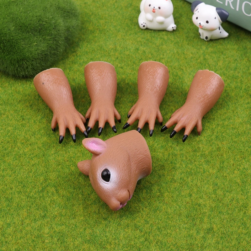 (HB05)Squirrel Finger Hand Puppet Novelty Toys For Kids Birthday Party Cosplay Plaything Gift