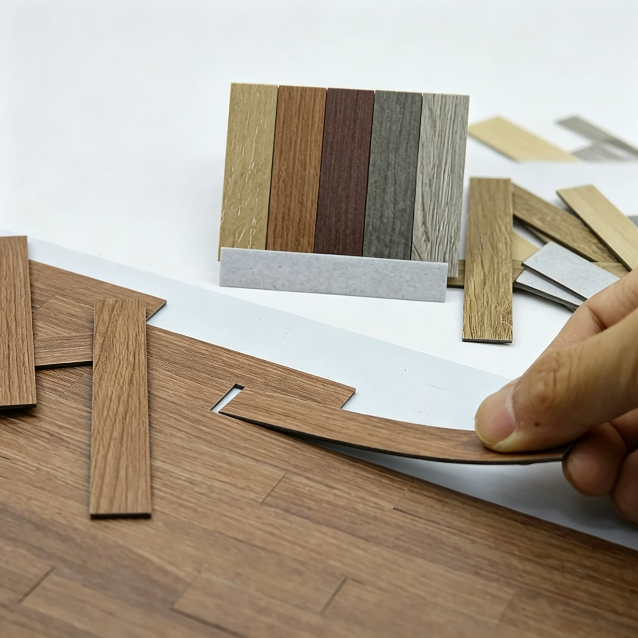 20pcs Dollhouse Miniature Wood Floor Tiles, Simulated Herringbone Flooring Model