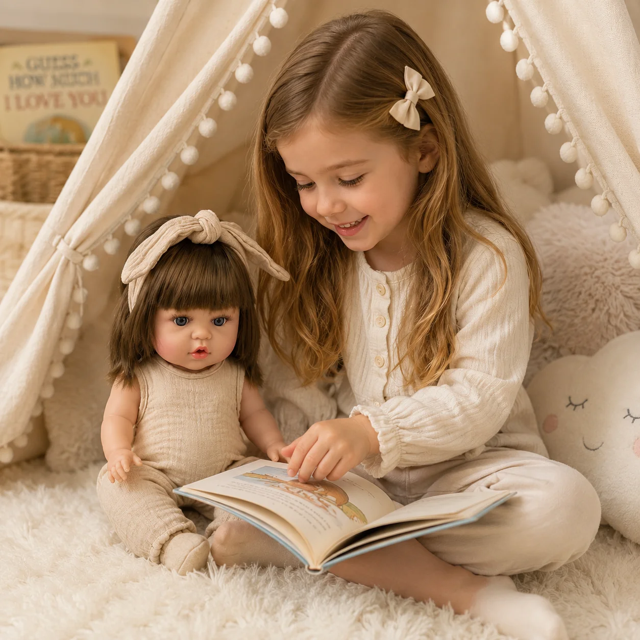 14 Inch 35cm Reborn Baby Doll with Outfit Set American Girl Doll Soft Body Lifelike Vinyl Doll Toy Birthday Gift for Kids Girls