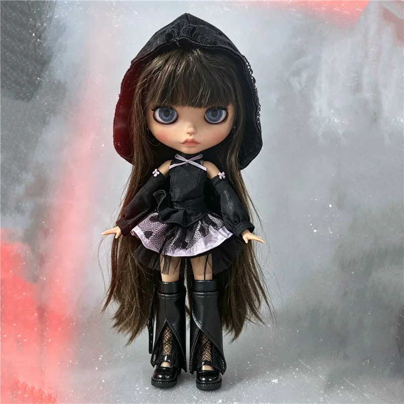 For Blythe Doll Outfit Clothes Retro Flower Dress Set Winter Coat Skirt Puppy Pants Clothing For OB24 OB22 Small 6/1 Doll Gift