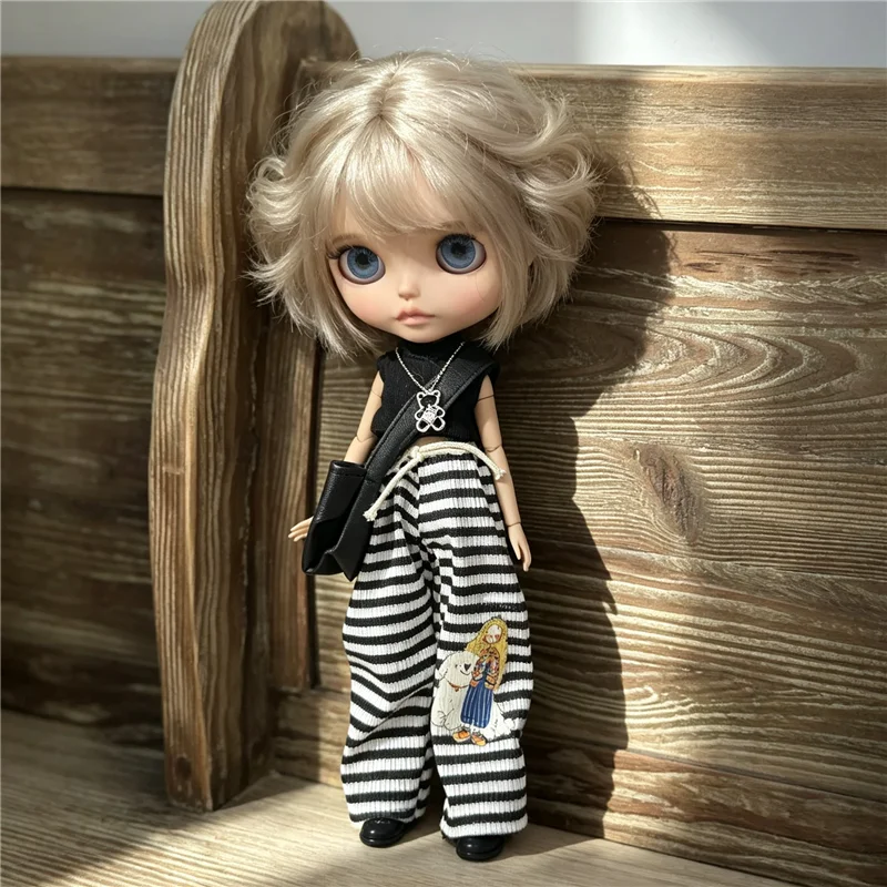 For Blythe Doll Outfit Clothes Retro Flower Dress Set Winter Coat Skirt Puppy Pants Clothing For OB24 OB22 Small 6/1 Doll Gift