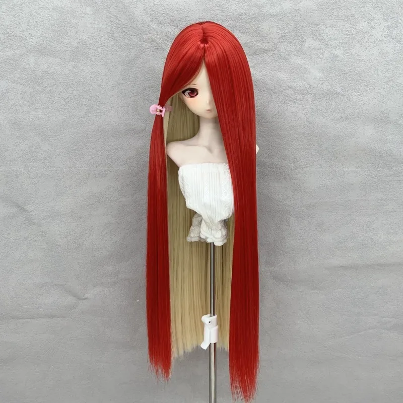 BJD Doll Wig COS Hair Long Bangs Straight Hair Double-tone Color DIY Anime Doll Wig Stylish Wig Cover Accessories Dress Up Toy