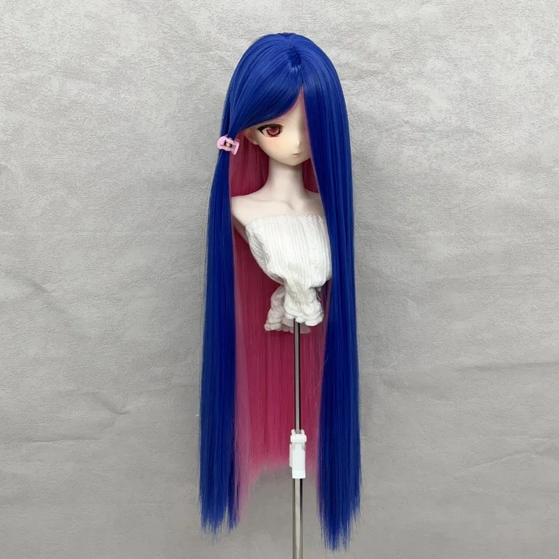 BJD Doll Wig COS Hair Long Bangs Straight Hair Double-tone Color DIY Anime Doll Wig Stylish Wig Cover Accessories Dress Up Toy
