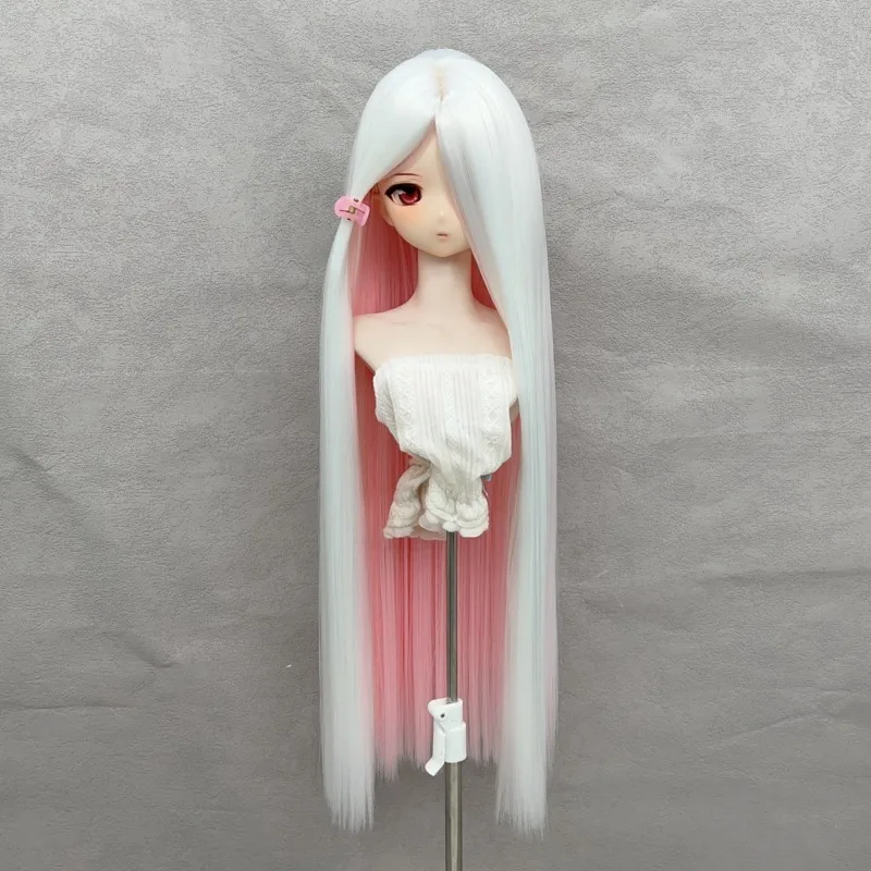 BJD Doll Wig COS Hair Long Bangs Straight Hair Double-tone Color DIY Anime Doll Wig Stylish Wig Cover Accessories Dress Up Toy