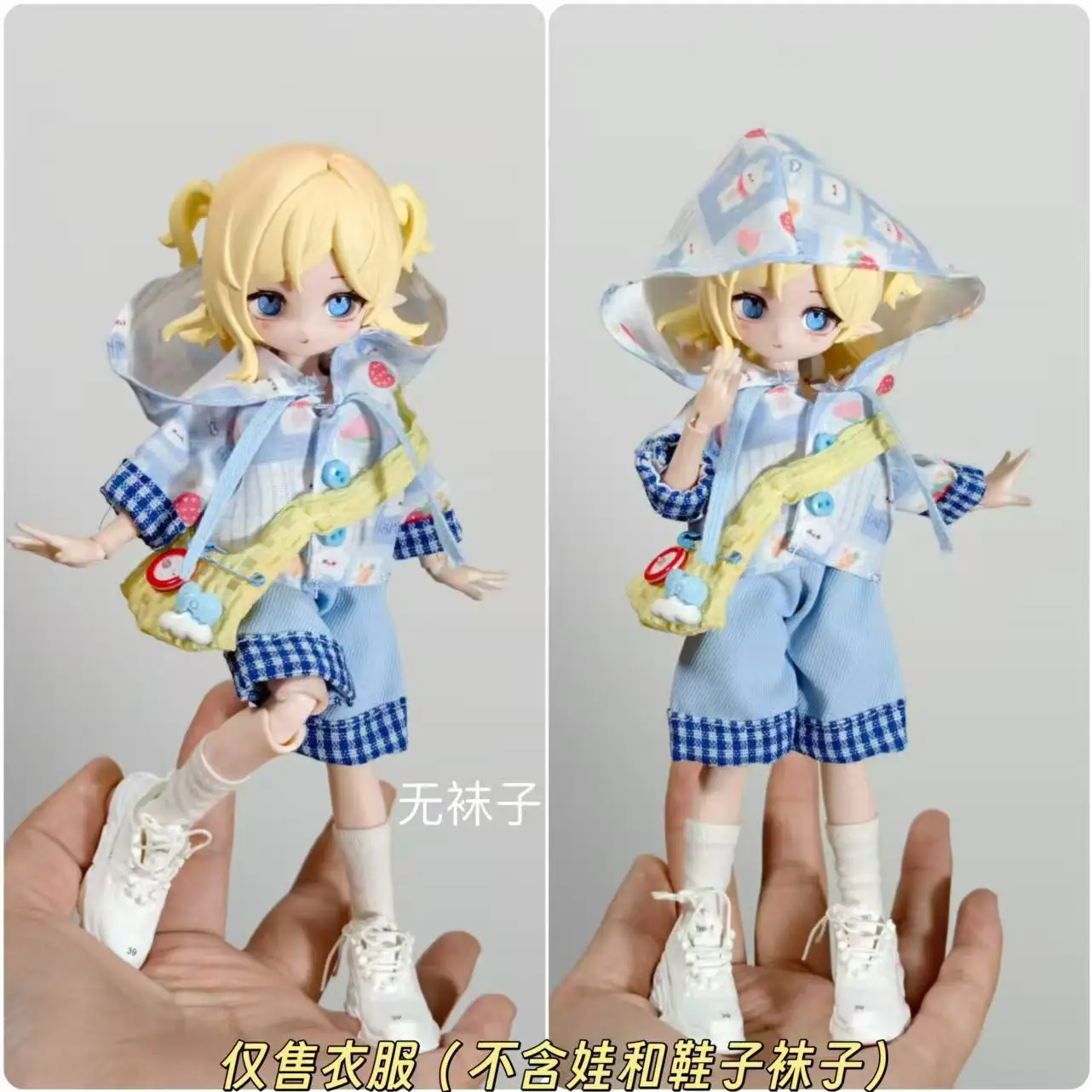 Doll Outfit 11 To 17 Cm Casual Knit Top Plaid Skirt Set For Bjd 8 12 Inch Ob11 Action Figure Doll Clothing