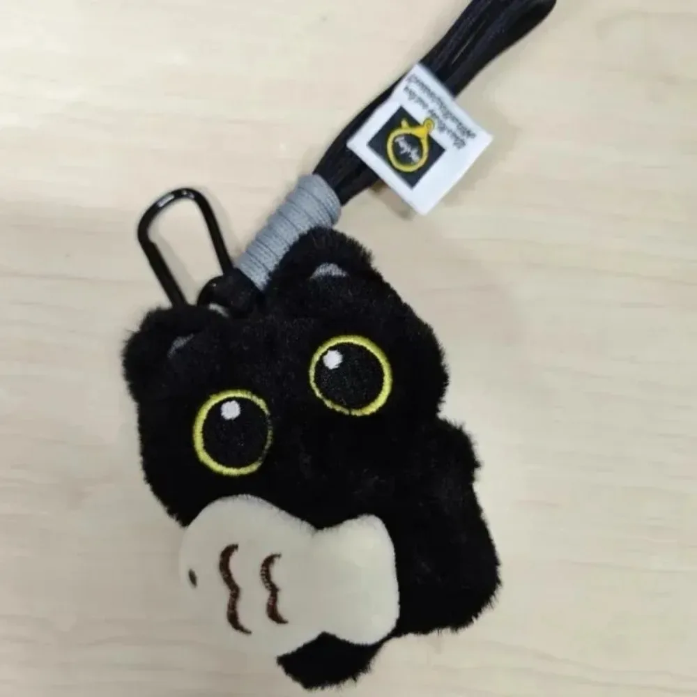 1pcs 2Pcs Cool Plush Black Cat Doll Toy Keychain Bag Pendant Charms Car Keyring Accessories for Women Couples Kawaii Gift