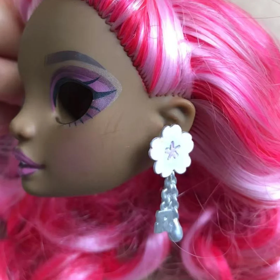 Rainbow Fashion Sister 1/6 Doll Earrings Colorful Personality Decor Accessories for Doll Decorations