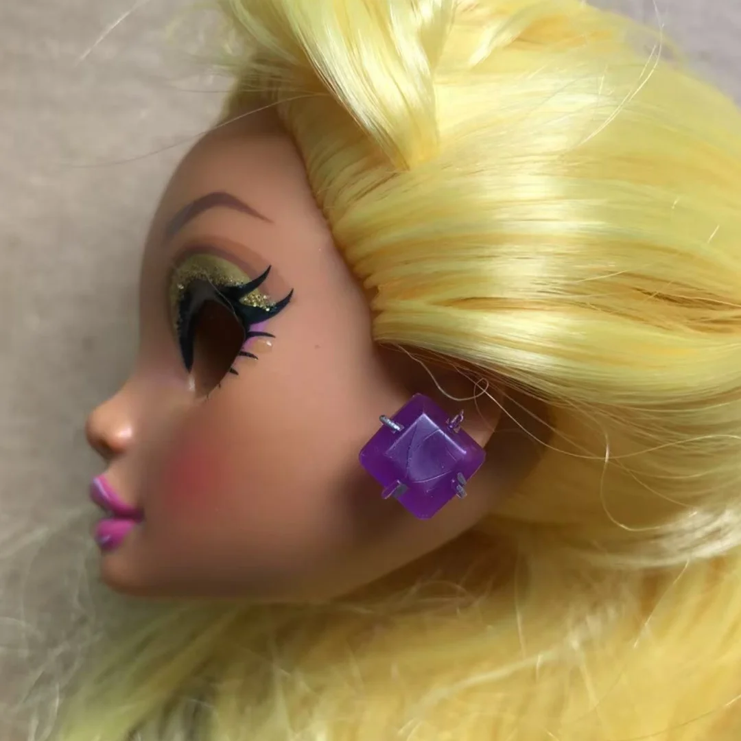 Rainbow Fashion Sister 1/6 Doll Earrings Colorful Personality Decor Accessories for Doll Decorations