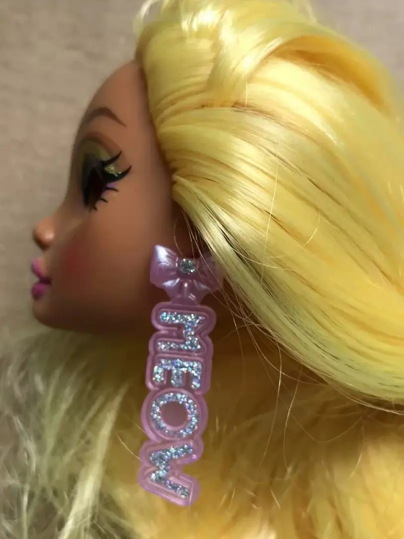 Rainbow Fashion Sister 1/6 Doll Earrings Colorful Personality Decor Accessories for Doll Decorations