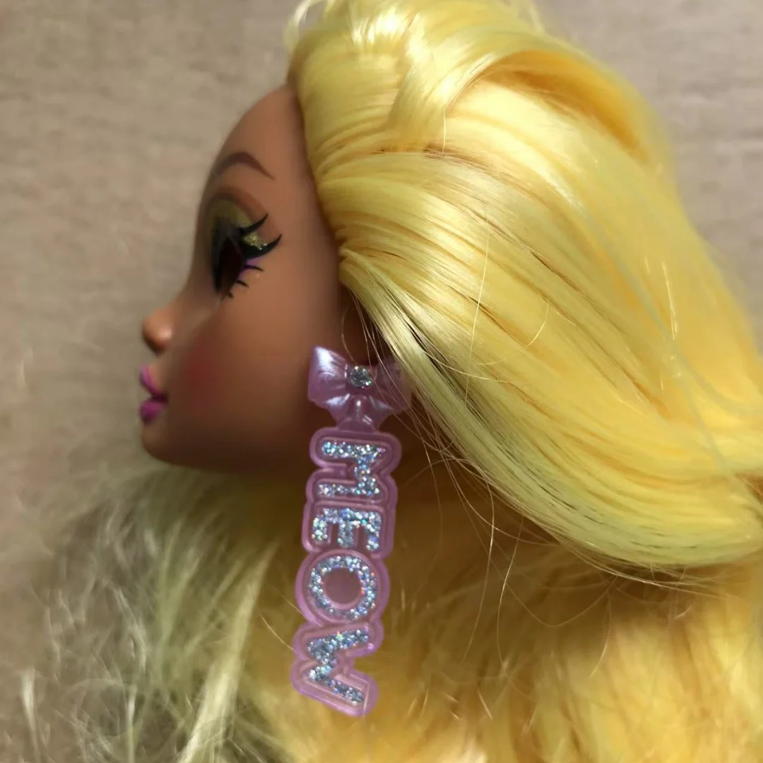 Rainbow Fashion Sister 1/6 Doll Earrings Colorful Personality Decor Accessories for Doll Decorations
