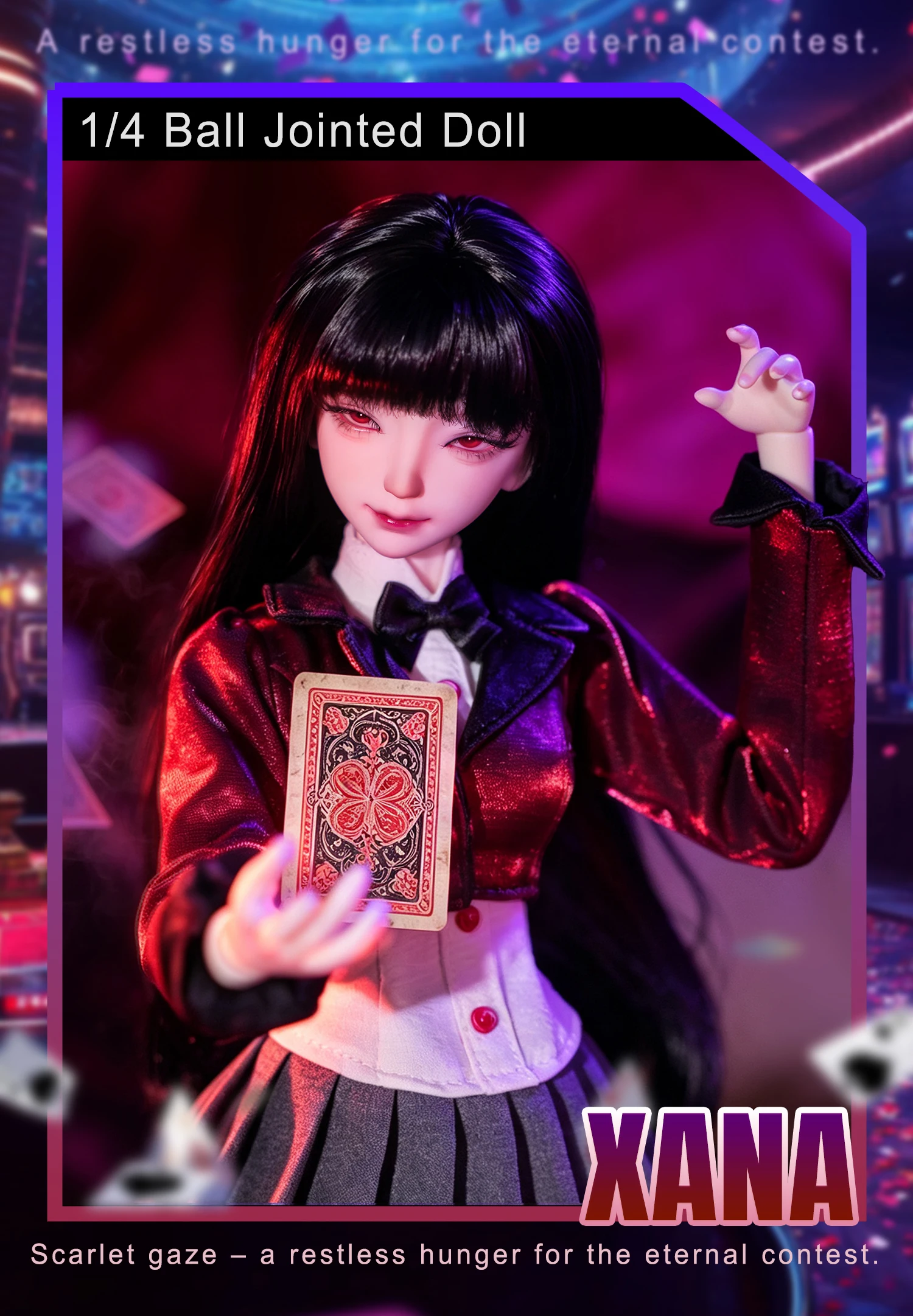 XANA I 1/4 FC Ball Jointed Doll Full Set Anime Resin BJD Doll Gambling Poker ThemeCollectible Customizable Articulated Doll Gift