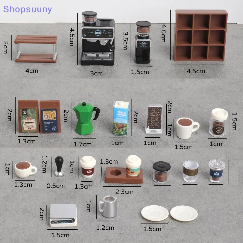 [SU]1:12 Dollhouse Miniature Coffee Machine Cup Set Coffee Machine Mixer Machine Model Kitchen Electrical Appliance Model Toys