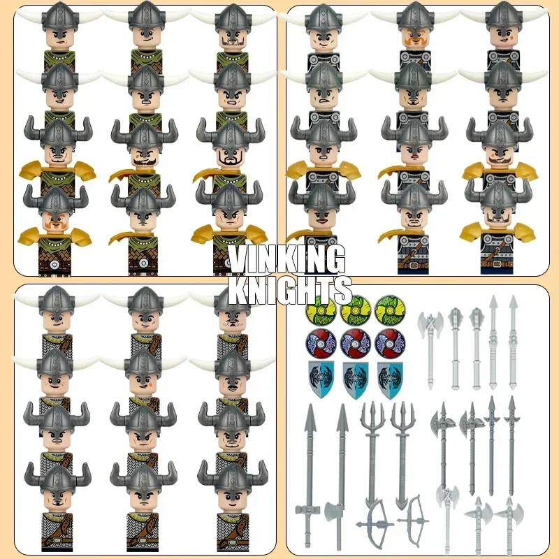 Viking warrior,shield,sword, helmet, army,building blocks, humanoid dolls, birthday gifts,cartoon characters, mini action dolls.