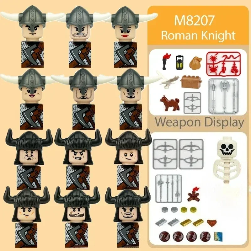Viking warrior,shield,sword, helmet, army,building blocks, humanoid dolls, birthday gifts,cartoon characters, mini action dolls.