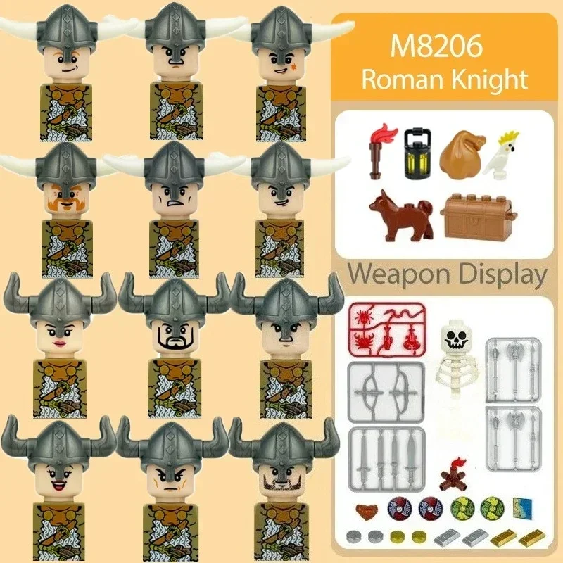 Viking warrior,shield,sword, helmet, army,building blocks, humanoid dolls, birthday gifts,cartoon characters, mini action dolls.
