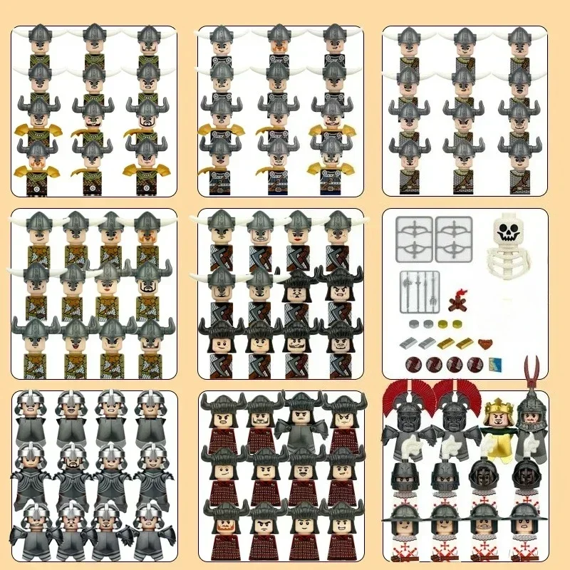 Viking warrior,shield,sword, helmet, army,building blocks, humanoid dolls, birthday gifts,cartoon characters, mini action dolls.