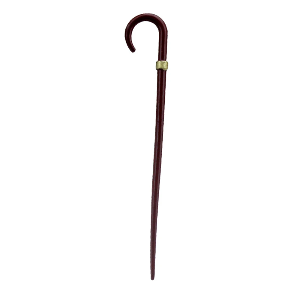 1Pcs 1/12 Dollhouse Miniature Accessories Mini Alloy Crutch Simulation Walking Stick Model Toys for Doll House Decoration