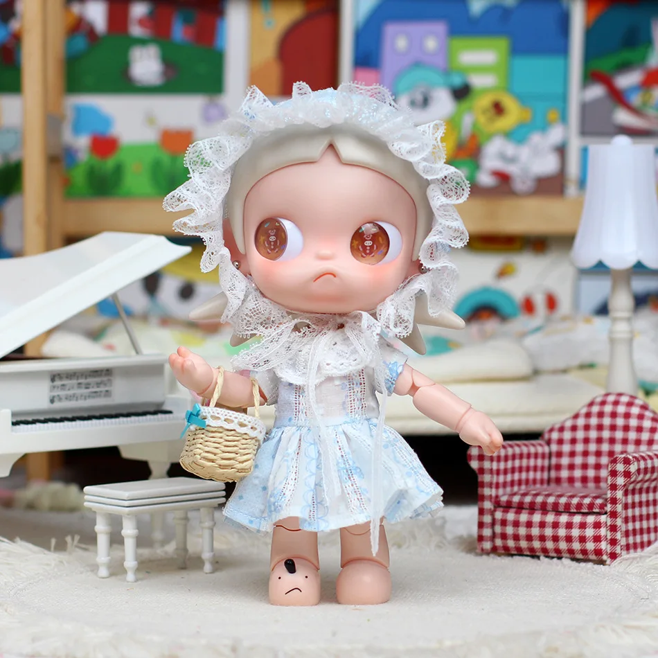 Pastoral Lace Doll Dress, Elegant Country‑Style Doll Outfit Fits 20cm Zsiga 1/8 BJD Doll Not Included