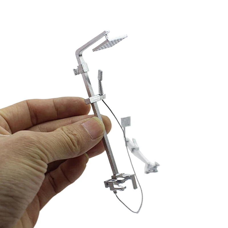 1:12 Dollhouse Bathroom Miniature Simulation Shower Top Spray Showerhead Mini Bathroom Faucet Children's Play Toys Accessories