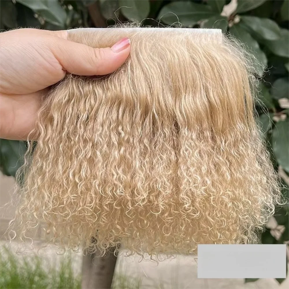 Trendy Mongolia Fur Sheepskin Wool Extensions Curly Texture Hair Row Curly Hair Extensions Durable Doll Hair Hair Wefts