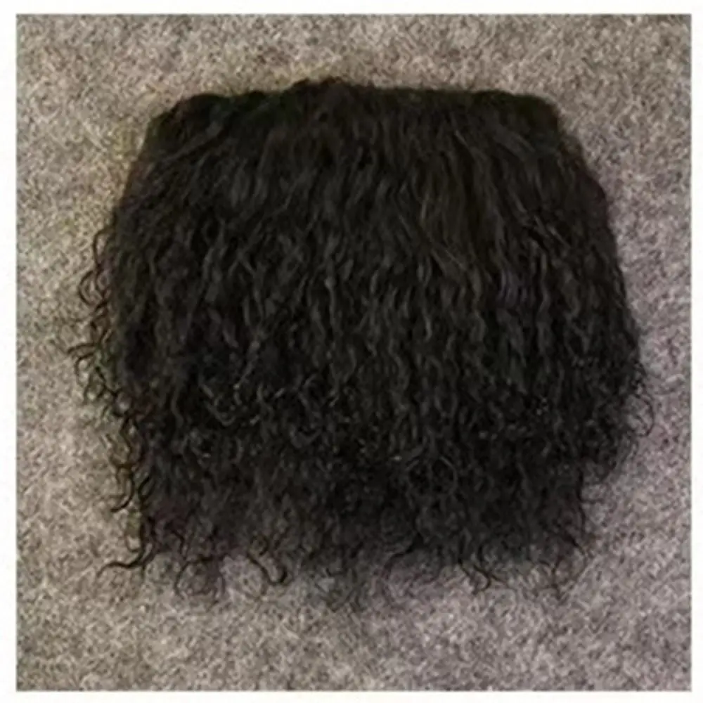Trendy Mongolia Fur Sheepskin Wool Extensions Curly Texture Hair Row Curly Hair Extensions Durable Doll Hair Hair Wefts